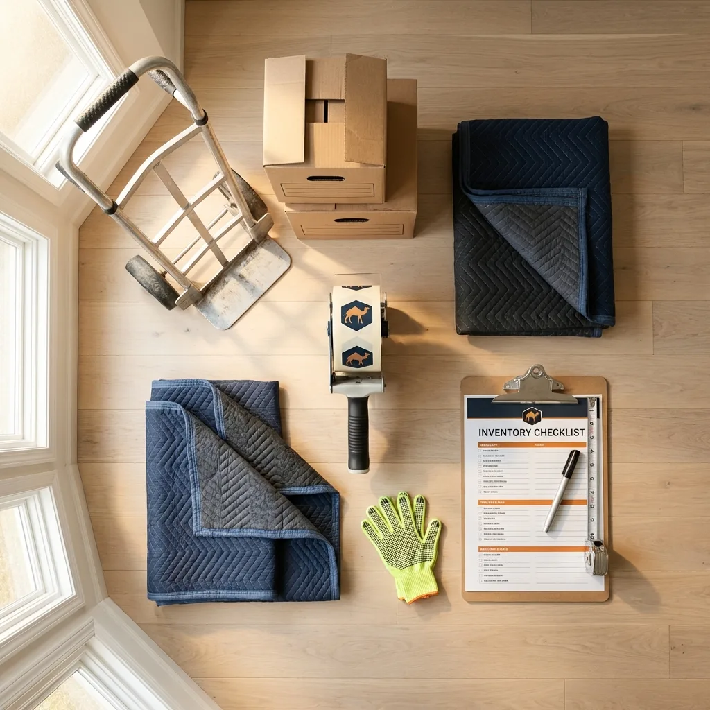 Professional moving supplies and packing materials layout for La Grange residential relocations